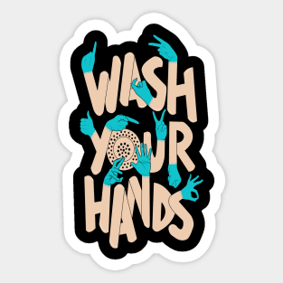 wash your hands wall art | Please Wash Hands Sticker
